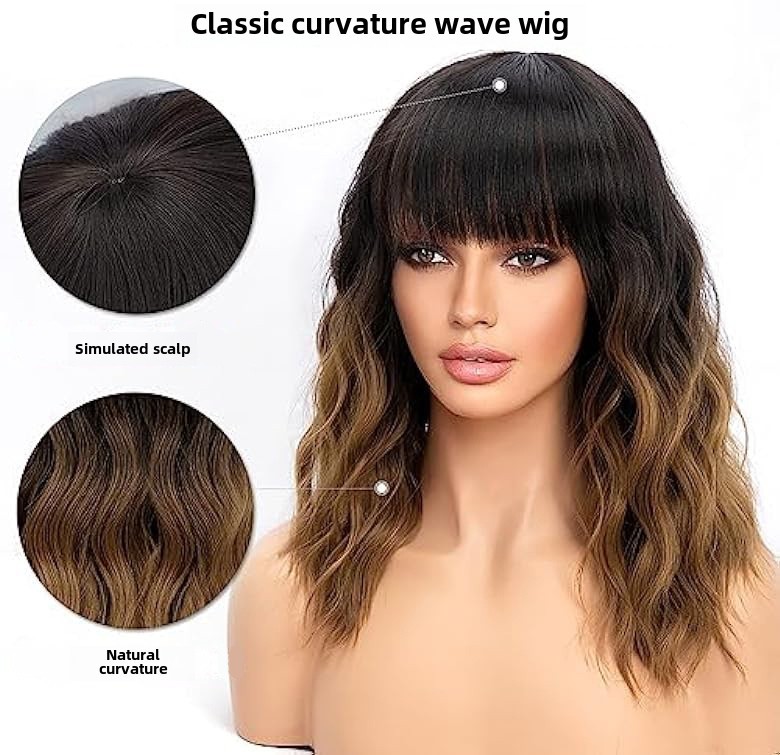 Perruque transfrontalière européenne et américaine pour femmes, perruque ondulée à l'eau, cheveux longs et bouclés, fibre chimique, cheveux bouclés en soie haute température, coiffure avant_voghion.com