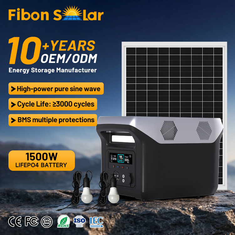Fuente de Alimentación de Almacenamiento de Energía de Alta Potencia de 1500 W, 220 V, Sistema Solar para Exteriores, Fuente de Alimentación Móvil Portátil para Comercio Electrónico Transfronterizo
