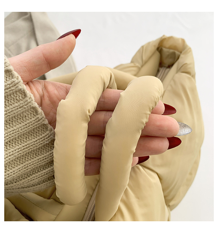 Neue Daunentasche, Baumwollkleidung, Damentasche, einfache, mit Baumwolle gefüllte Weltraumtasche, Einkaufstasche, weiche, karierte tragbare Umhängetasche_voghion.com