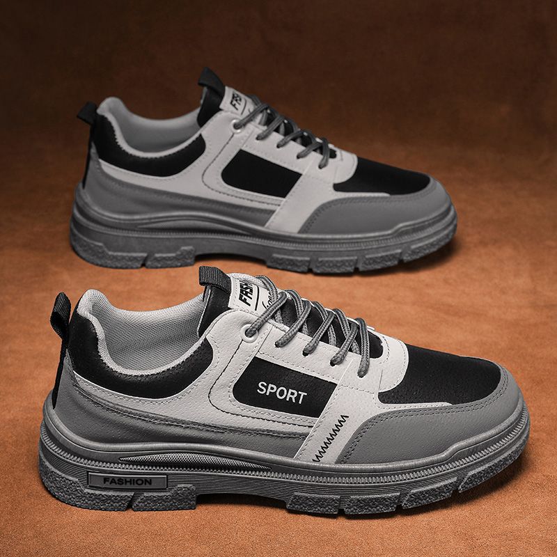 Zapatos de hombre primavera transpirable 2026 nueva moda de zapatos de skate casuales de mano baja para hombres botas de cuero Martin