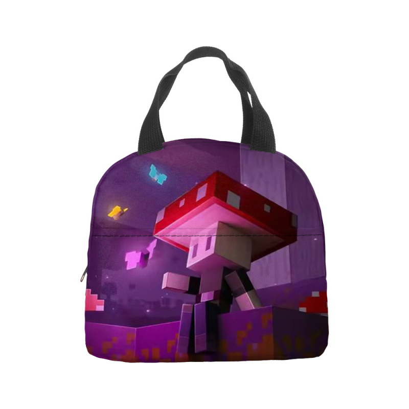 Minecraft ランチバッグ漫画アニメーション小中学生食事バッグ子供用アイスバッグ屋外食事バッグポータブルランチボックスバッグ|undefined
