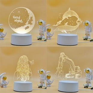 3dСҹ����ӶY�����Ұ��ֶYled����̨���[��С�YƷdiy���o��ҹ��