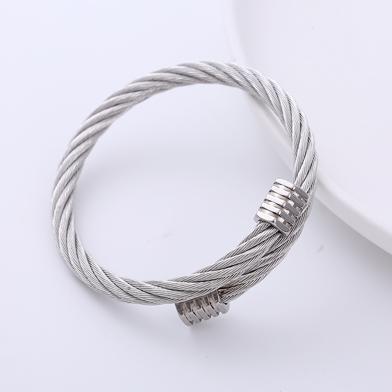 Fashion Solid Color Stainless Steel Plating Bangle 1 Piece