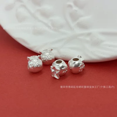 Zərgərlik ara hissələri Beads, Pure Silver 3D Craftsmanship Loose