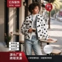 跨境翻领波点定制单排扣
