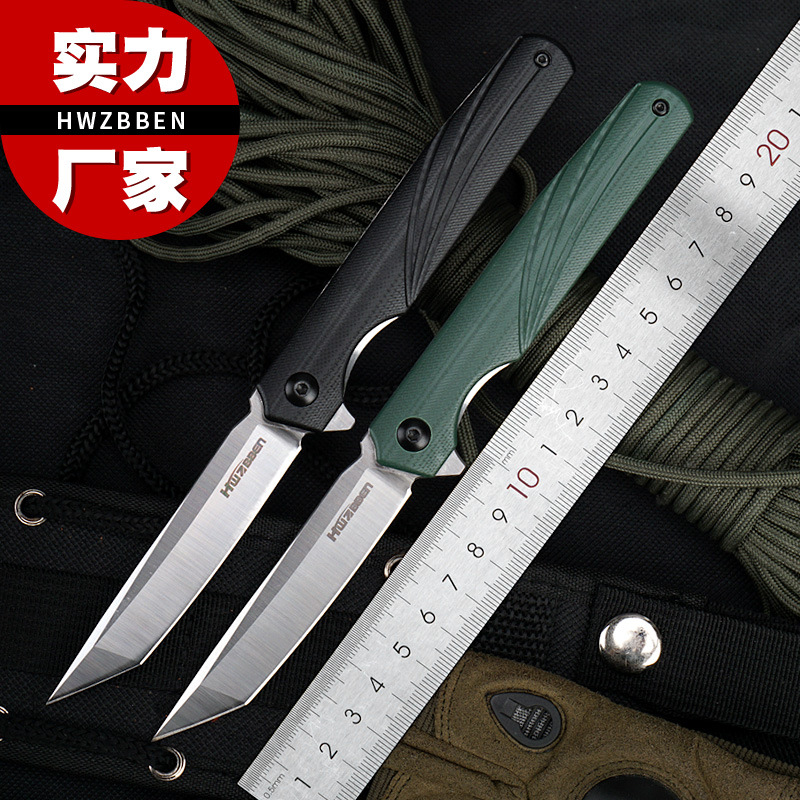 新款户外D2钢折叠刀野外刀荒野求生G10柄小折刀LOGO厂家现货批发