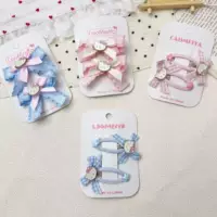 Новый ткацкий кТ кот розовый синяя сетка бант милый темперамент для девочек детские аксессуары для волос BB заколки для волос дикие