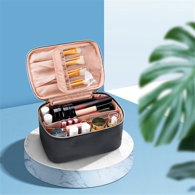 Amazon's Best-Selling Portable Multi-Functional Cosmetic Bag, Large-Capacity Travel Storage Bag with Dividers Amazon's Best-Selling Portable Multi-Functional Cosmetic Bag, Large-Capacity Travel Storage Bag with Dividers