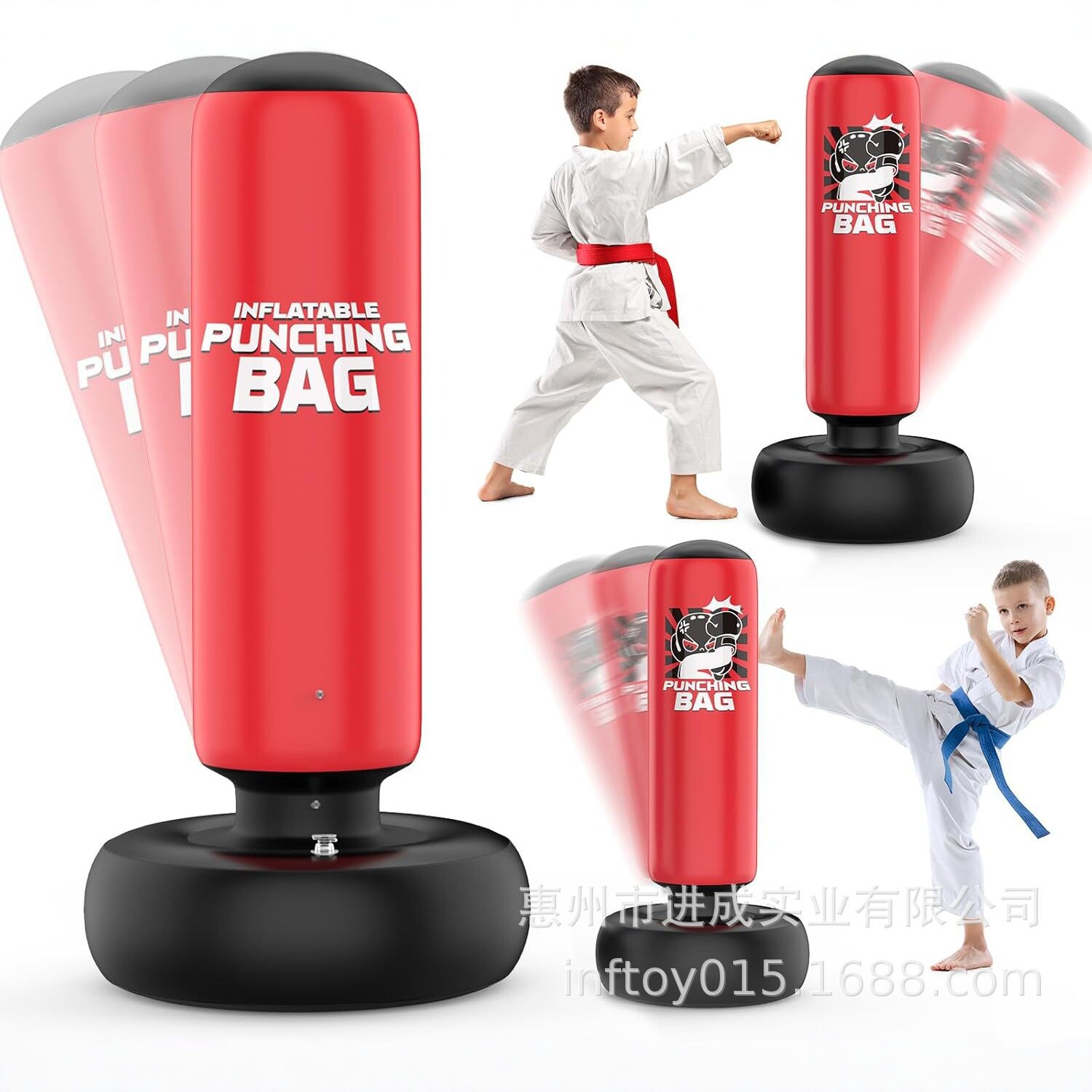 Inflatable Kidsren's Boxing Column Pvc Toddler Sandbag Venting Tumbler Sports Hitting Toy Factory Professional Customization