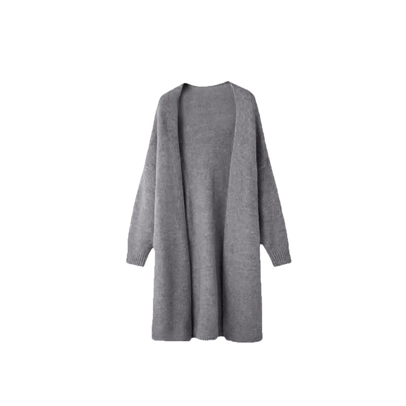 (2개) 가을 겨울 여성을 위한 고급 복고풍 스웨터 재킷 새로운 스타일 게으른 스타일 느슨한 기질 슬림 중간 길이 니트 가디건