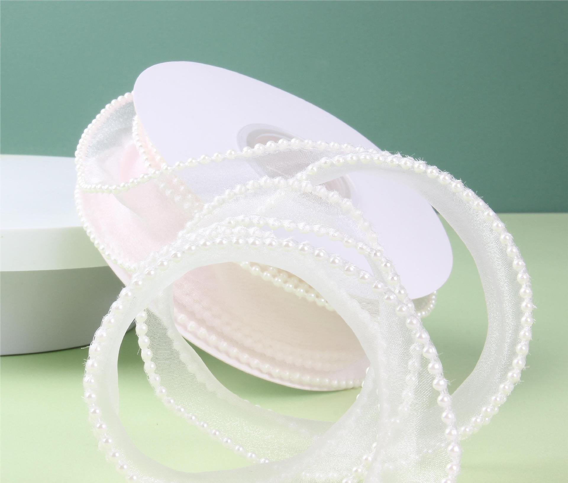 Ramo de cinta de hilo de cola de pez perla Material de embalaje Boda hecha a mano Material de lazo floristería Caja de regalo de pastel al por mayor
