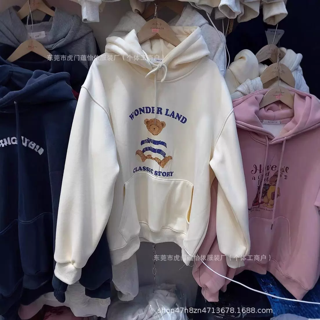 定制秋冬季新款潮牌女装卫衣外贸韩版宽松连帽卫衣女直播批发货源