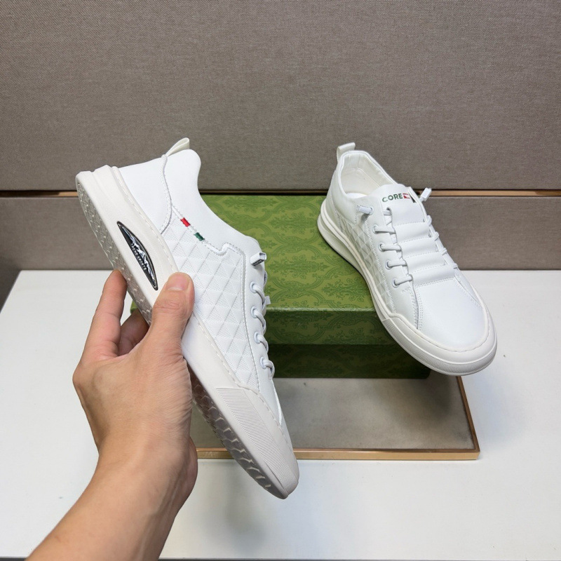 White Casual Trainers For Men Breathable Versatile Sports Shoes_voghion.com