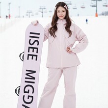粉色雪地滑雪服套装保暖三合一硬壳防风防水户外运动衣可加工