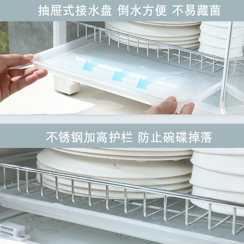 Estante de almacenamiento de platos y palillos de drenaje casero caja de almacenamiento de platos y cubierta estante de cocina cubierta cubi