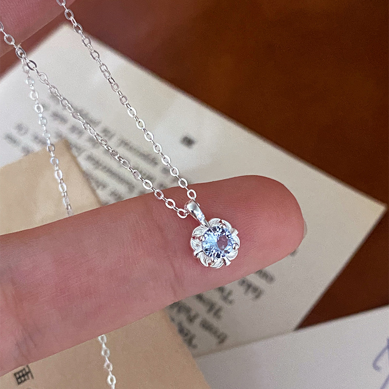 Women's Gender 1 Piece 925 Sterling Silver Flower Cable Chain Rings Necklace