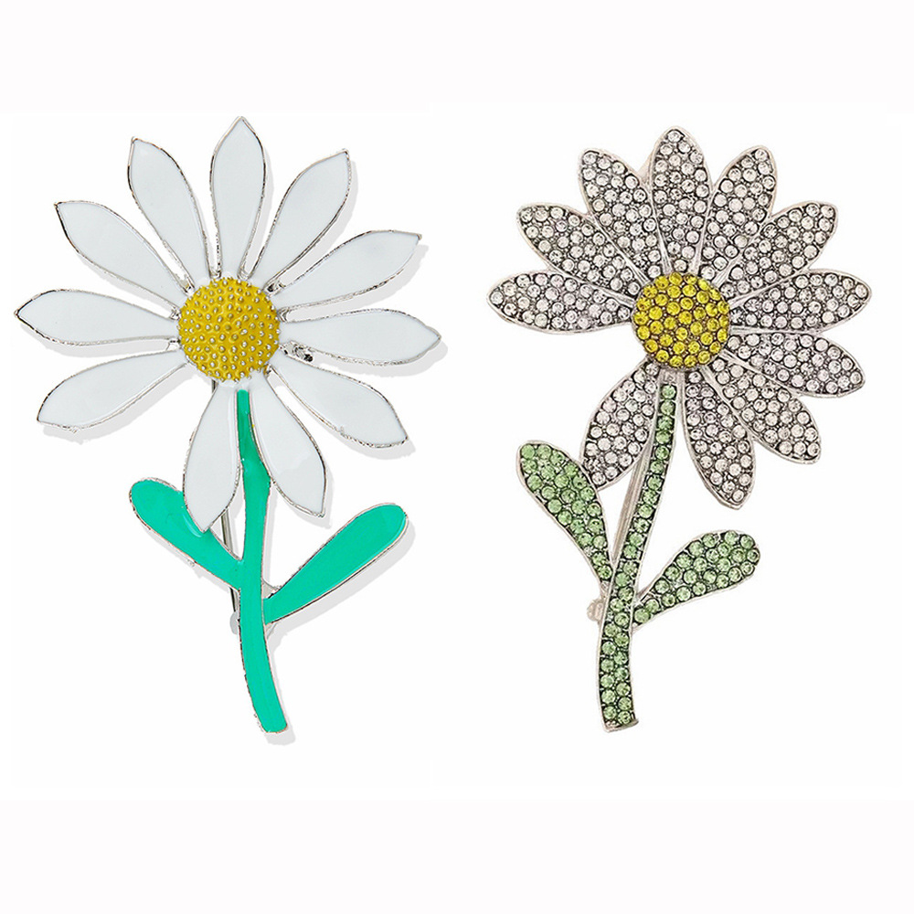 Daisy Brooch High-End Women's Luxury Elegant Quan Zhilong's Same Style Sunflower Corsage Pin Fixed Clothing Accessories
