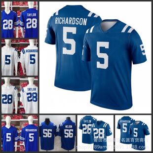 Nhl Football Jersey Colts 28 # 5 # 56 #   Nfl Jersey Wholesale Foreign Trade Supply One Piece Jersey