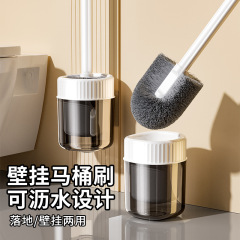 家庭用トイレトイレブラシラウンドバスルーム死角なしロングハンドルクリーニングブラシパンチフリー壁掛けトイレブラシ卸売