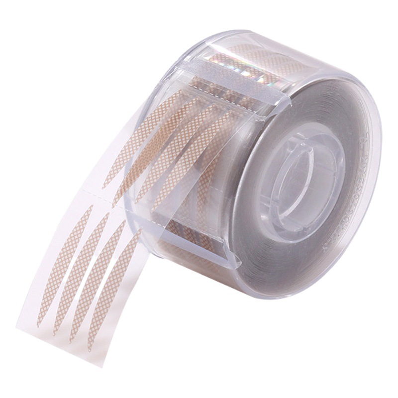 Venta al por mayor artista de maquillaje especial malla encaje doble párpado pegatinas sin costuras natural invisible fuerte pegajoso de larga duración rollo de color carne para mujeres