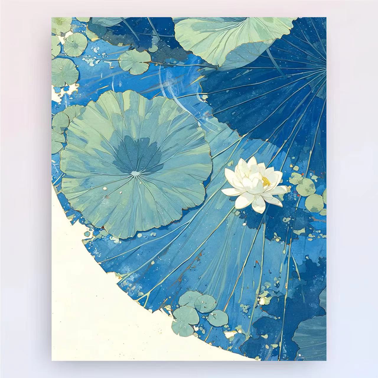 Manual DIY productos de pintura al óleo de estilo chino, plantas, flores, paisajes decorativos estéticos, pintura colgante, nicho fresco, pintura a mano