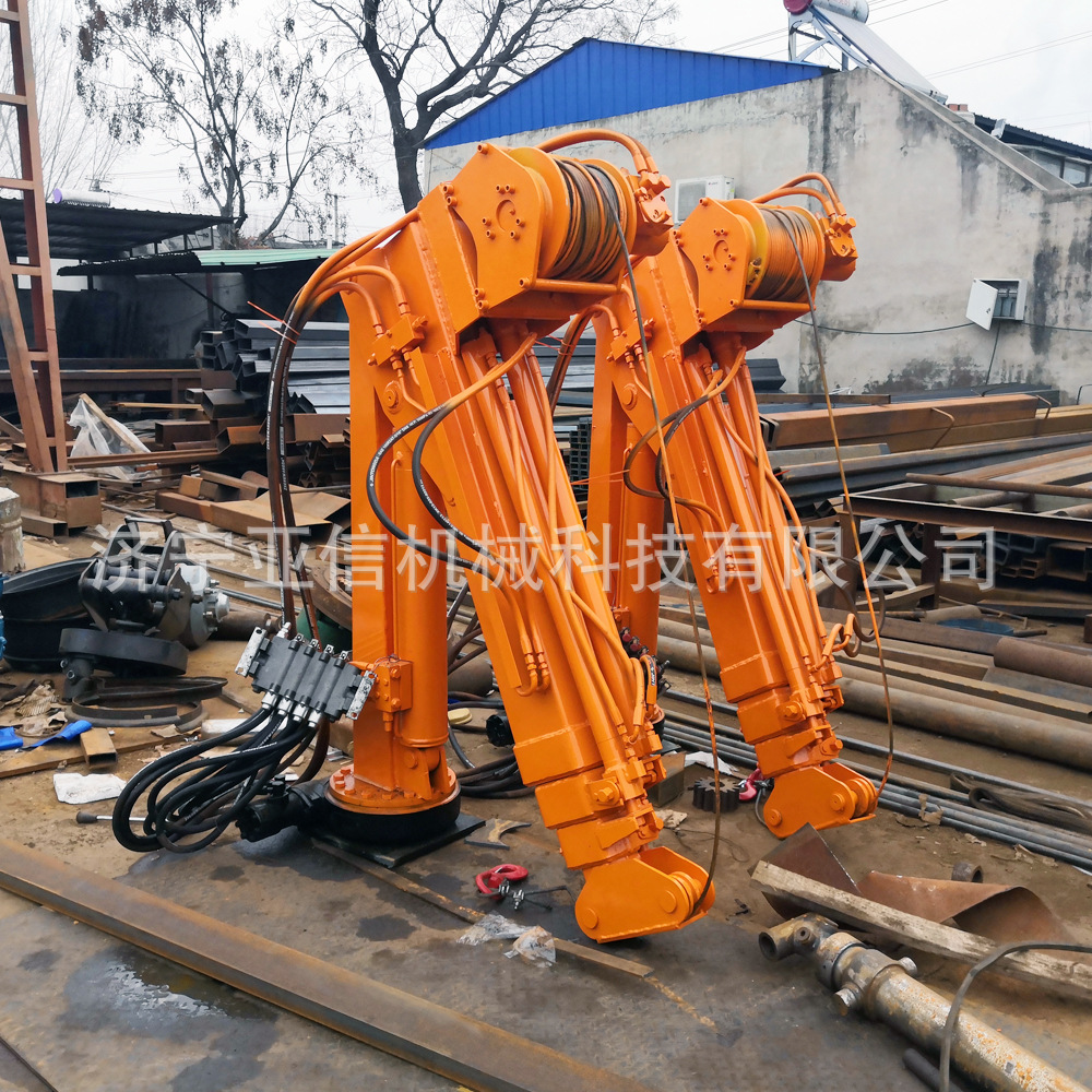 折臂随车吊机 1吨2吨3吨液压折臂吊 拆卸式液压旋转折叠小吊机