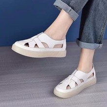 软底凉鞋女2025年新款夏季包头罗马鞋一脚蹬牛筋底平底孕妇鞋