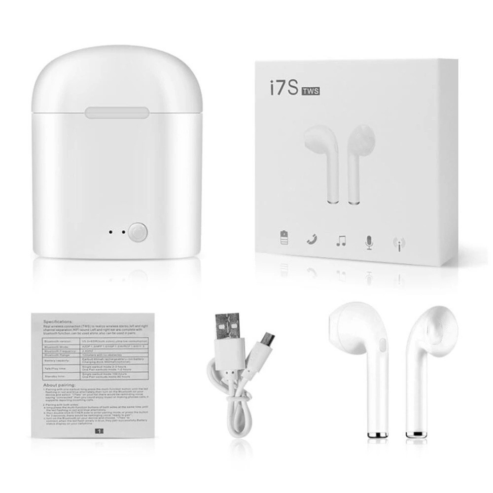 auriculares inalámbricos bluetooth i7s i9s / i125.0 auriculares de dos auriculares i7tws baja latencia 5.0 verdadero tipo en el oído