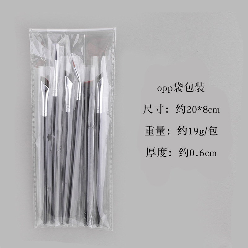 Cross-border Hot Amazon 6 sombra de ojos set cepillo hoz delineador de ojos cepillo de cejas ángulo plegable hoja de fibra fina de pelo