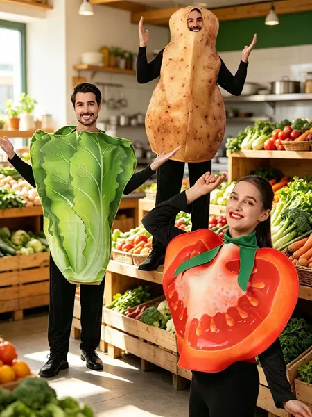 Halloween Unisex Vegetable Tomato Costume for Adults, Funny Cosplay Stage Outfit