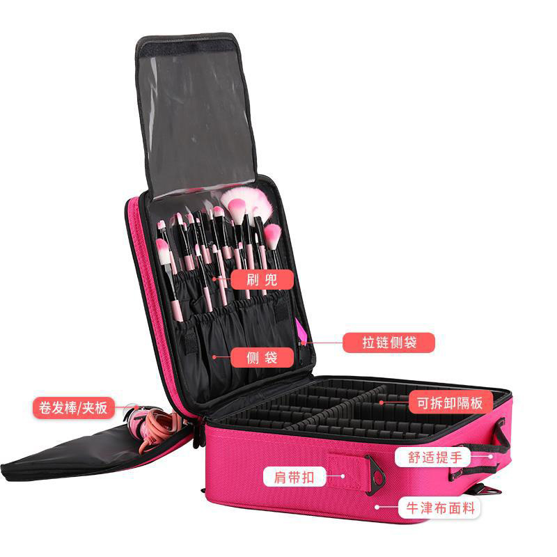 Partición de almacenamiento profesional bolsa de cosméticos de gran capacidad multifuncional estuche cosmético portátil tatuaje maquillaje Kit de almacenamiento coreano