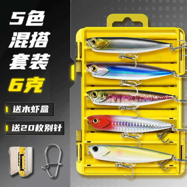 [5 pieces] 5-color mix and match set 6g [Free wooden shrimp box + 20 pins]