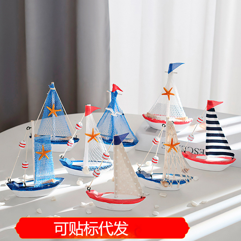 Wholesale Mediterranean Wooden Canvas Boat Model Ornaments Creative Online Store Photo Props Cake Decoration Sailboat Wholesale Mediterranean Wooden Canvas Boat Model Ornaments Creative Online Store Photo Props Cake Decoration Sailboat