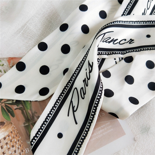 Small silk scarf for women in spring, autumn and summer, tied to bag handle, tied to handbag, long professional small ribbon decorative scarf