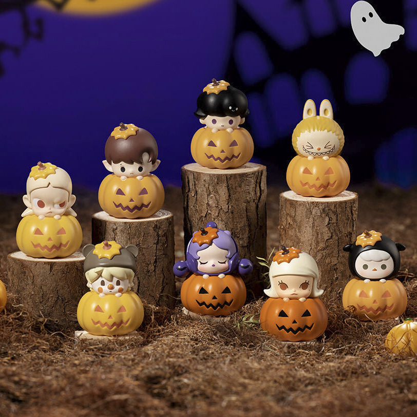 Disfraces de Halloween 2024 PTS Serie linda de calabazas de Halloween Serie clásica básica para sentarse Caja sorpresa para muñecas POPMART