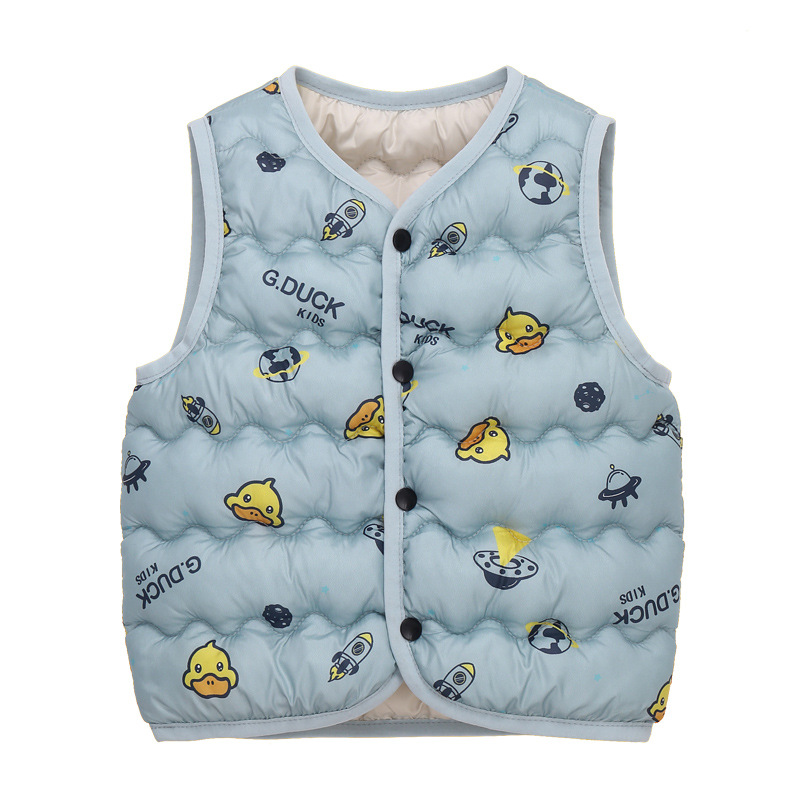 Comercio exterior transfronterizo, nuevo modelo 822, chaleco infantil con diseño de patito amarillo, ropa infantil, chaleco cálido de algodón para bebés image 9