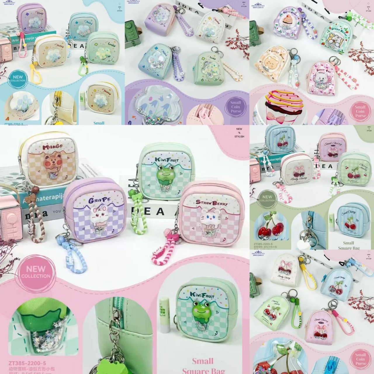 2025新款可爱卡通图案防水零钱包迷你背包钥匙链迷你零钱袋