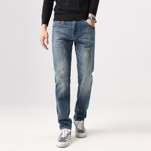Autumn and Winter New High-end Fashion Slim-fit Small Straight All-match Casual Men's Trendy Brand Long Pants Slim-fit Jeans for Men