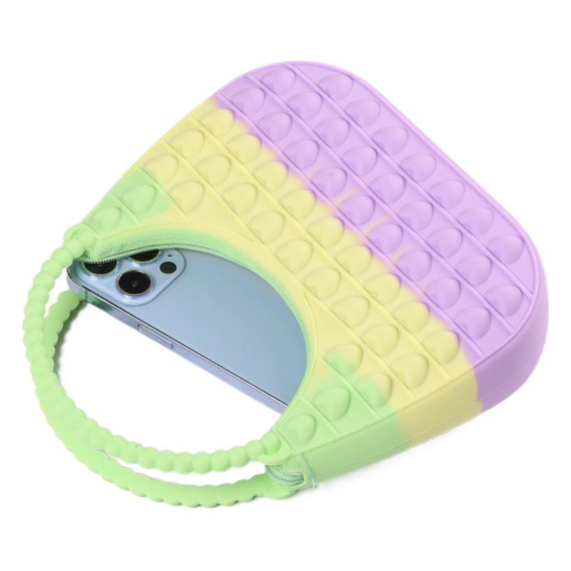 Cross-border rodent pioneer silicone handbag children shoulder diagonal bag decompression bubble music silicone coin purse wholesale