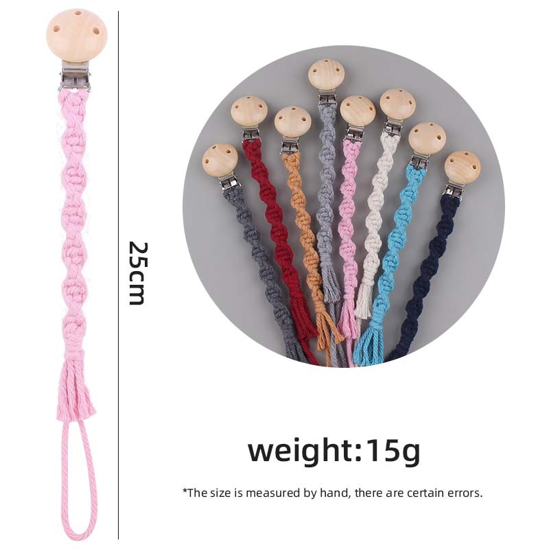 Bebé suministros hemu pezón clip pezón cuerda creativa DIY bebé tejido a mano cuerda de algodón cadena de pezón