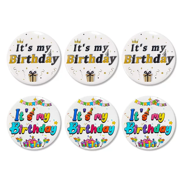 Amazon Birthday Theme Tinplate Badge I'Ts My Birthday Gift Birthday Hat Element Badge