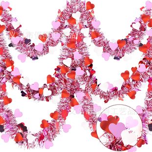 Cross-border new valentine's day color stripe love flower wool proposal venue layout wedding room decoration ribbon