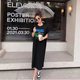 Summer new women's loose slimming letter printed t-shirt dress student commuter mid-length fairy skirt fashion