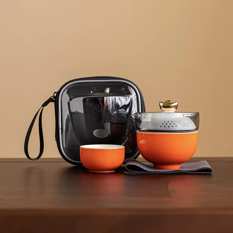 创意旅行茶具伴手礼金元宝快客杯一壶两杯春节企业周年活动纪念品