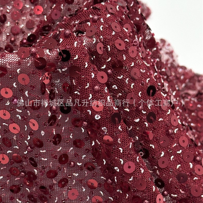 Nuevo rollo de tela de malla elástica moda vestido de cena de alta costura vestido de moda falda de cola de pez tejido en stock image 1