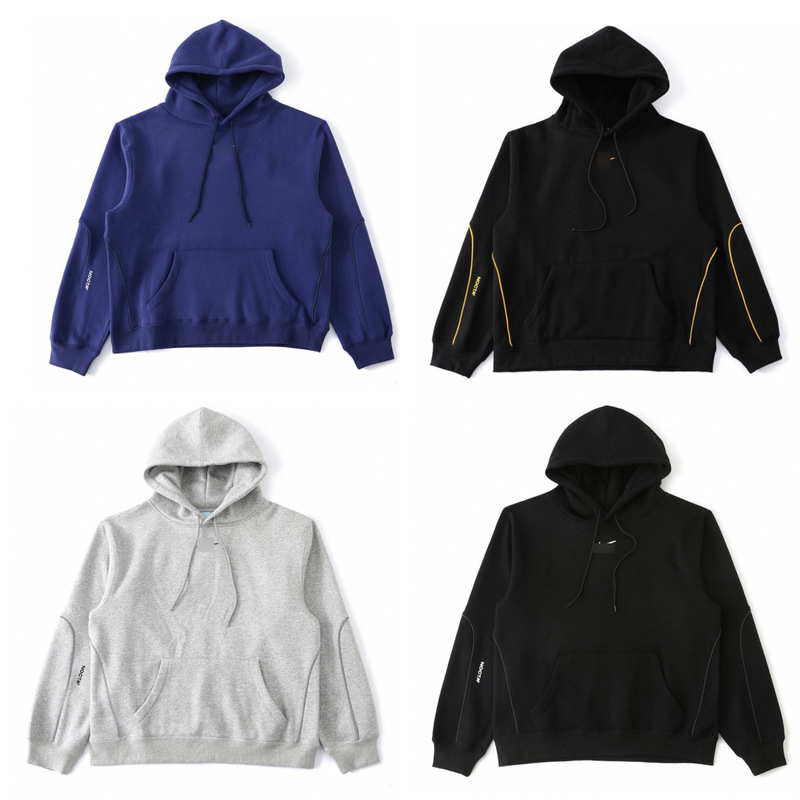 Nocta Collaboration 25Ss Unisex Fleece Sweatshirt with 3D Silicone Print and Reflective Thread Technology