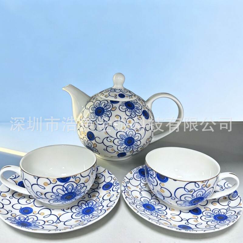 [Christmas Gift] Bone China Star Series Coffee Cup Russian Royal Porcelain Flower Cluster Cup and Saucer Coffee Pot and Canister