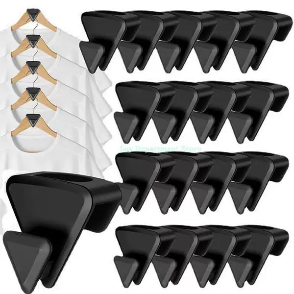 48Pcs Color: Off-White Material: Plastic 48Pcs Closet Hanger Connector Triangle Closet Extension