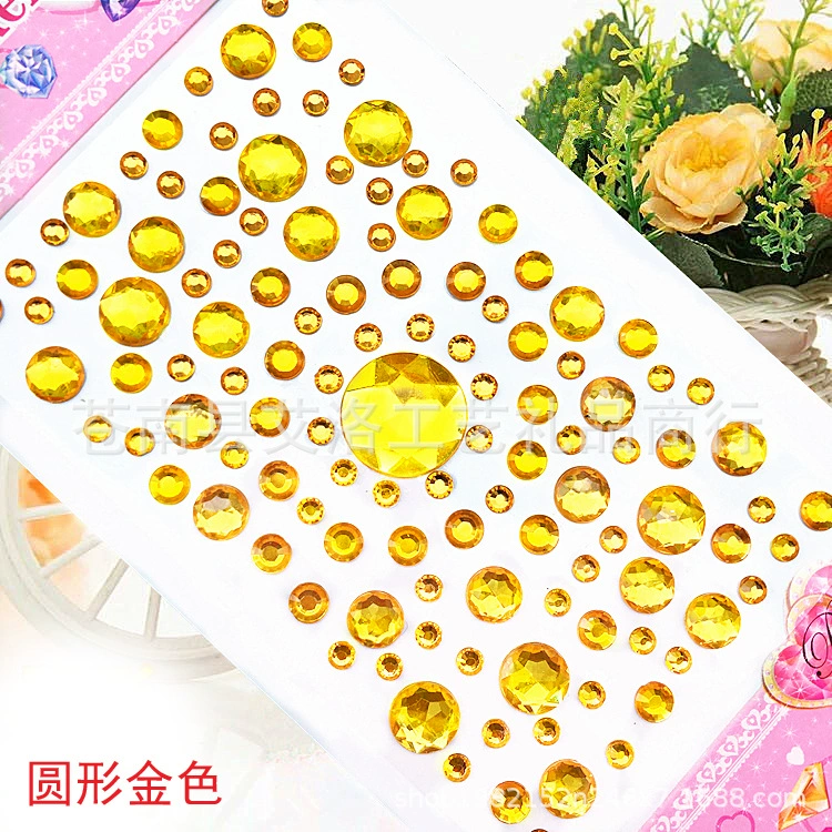 Crystal Patch Acrylic Gem Stickers, Plum Blossom & Heart Designs, 18 × 8.5 cm