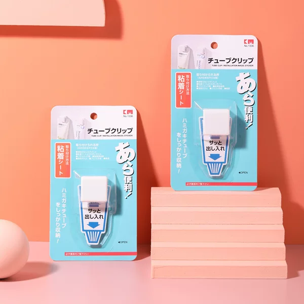 Japan Km.1336. Seamless Toothpaste Hanger, Facial Cleanser Storage Clip, Fixed by Friction